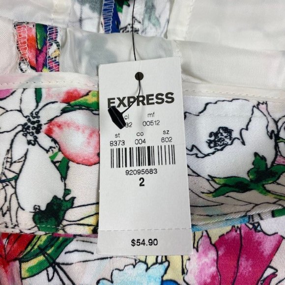 NWT Express Floral Abstract Shorts, Size 2 - Picture 8 of 11